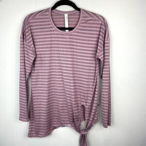 Lululemon Tie Your Practice Long Sleeve Top Vintage Mauve Stripe 6